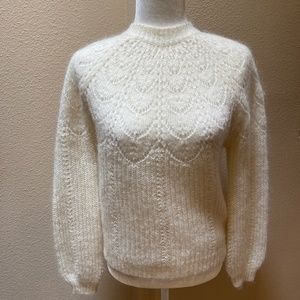 NEW! La Maille Sézane Paris Ivory Crew Neck Sweater Size XS Retail: $370